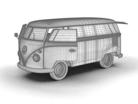 Volkswagen T1 Panel Van 1950 HQ Modelo 3D