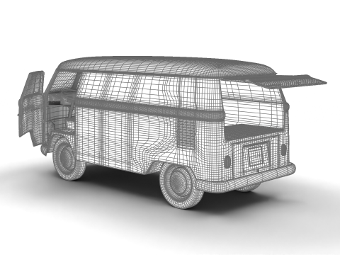 Volkswagen T1 Panel Van 1950 HQ Modelo 3D