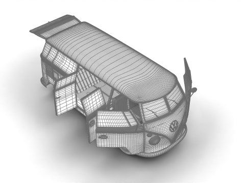 Volkswagen T1 Panel Van 1950 HQ Modelo 3D