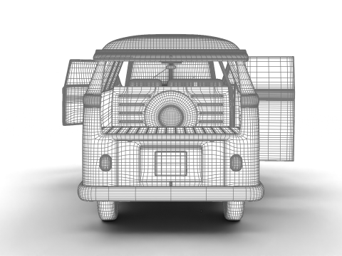 Volkswagen T1 Panel Van 1950 HQ Modelo 3D