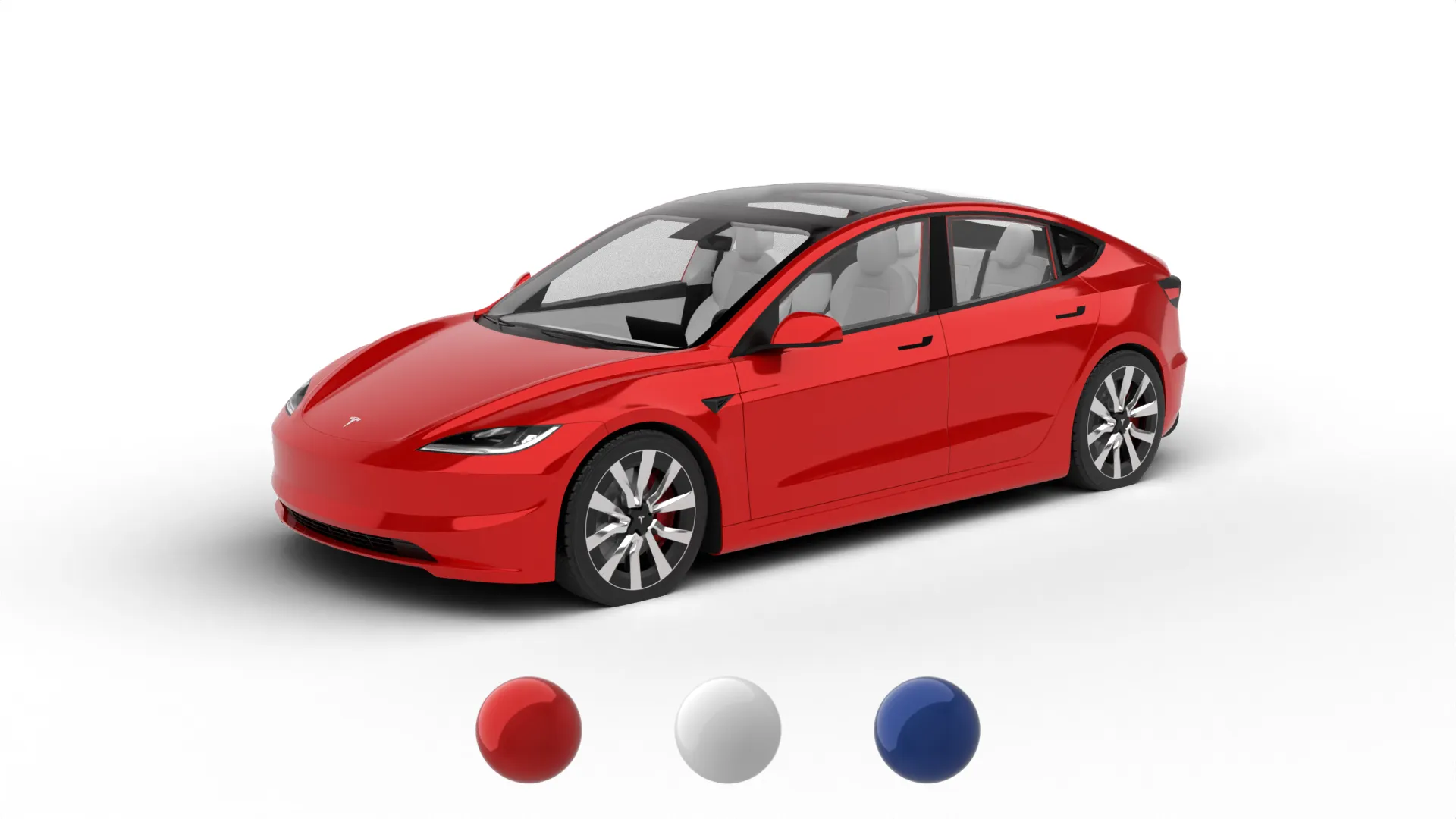 Tesla Model 3 2024 3D Model .c4d .max .obj .3ds .fbx .stl .blend 