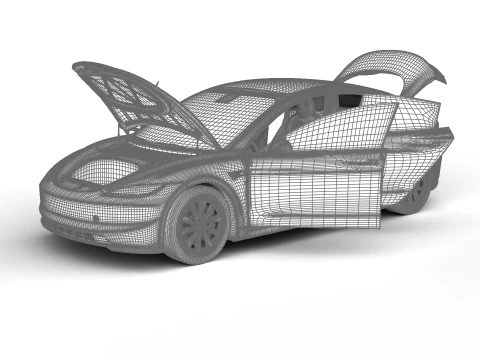 Tesla Model 3 2024 HQ 3D Model