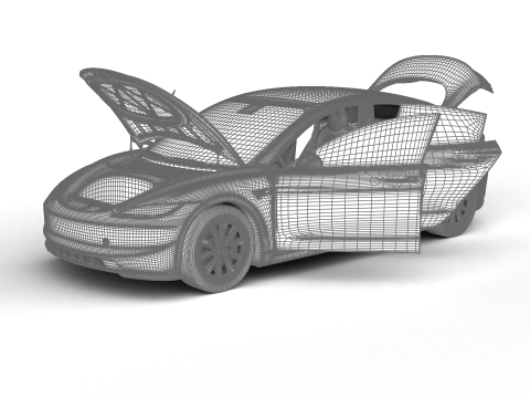 Tesla Model 3 2024 HQ 3Dモデル