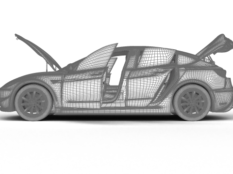 Tesla Model 3 2024 HQ 3Dモデル