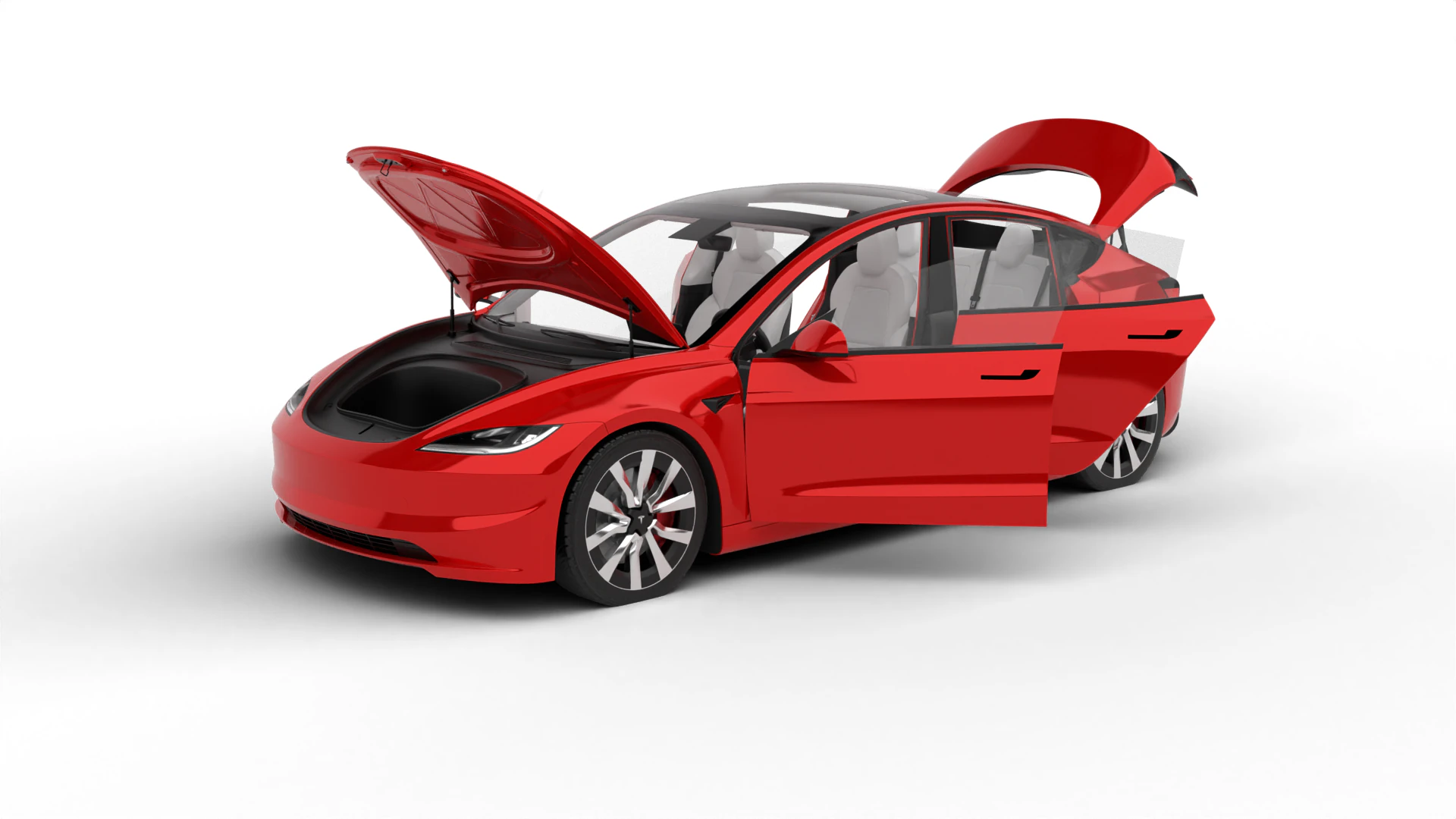 Tesla Model 3 2024 HQ 3D Model .c4d .max .obj .3ds .fbx .stl .blend 