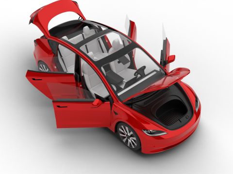 Tesla Model 3 2024 HQ 3Dモデル