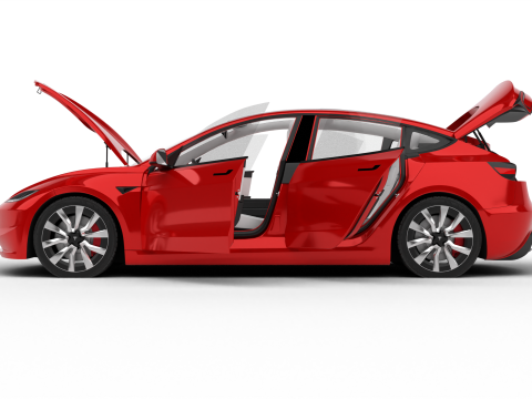 Tesla Model 3 2024 HQ 3Dモデル