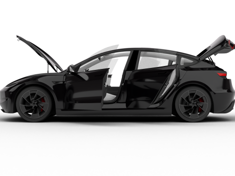 Tesla Model 3 Perfomance 2024 HQ 3D Модель