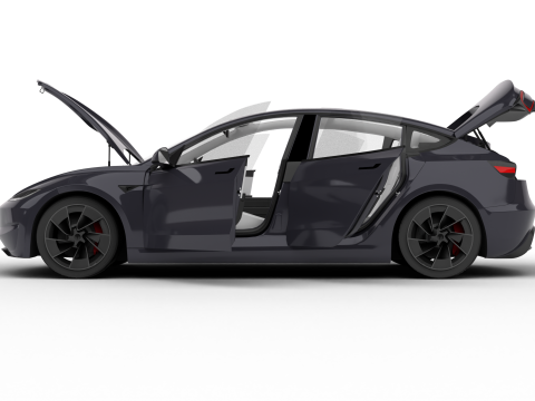 Tesla Model 3 Perfomance 2024 HQ 3D Модель