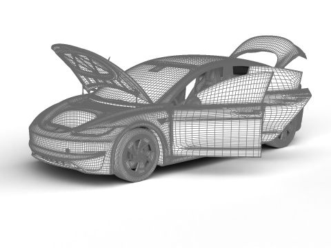 Tesla Model 3 Perfomance 2024 HQ 3D Модель