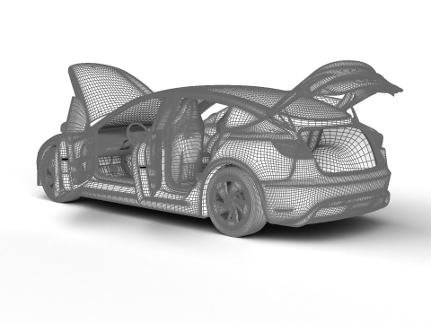Tesla Model 3 Perfomance 2024 HQ 3D Модель