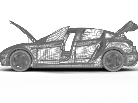 Tesla Model 3 Perfomance 2024 HQ 3D Модель