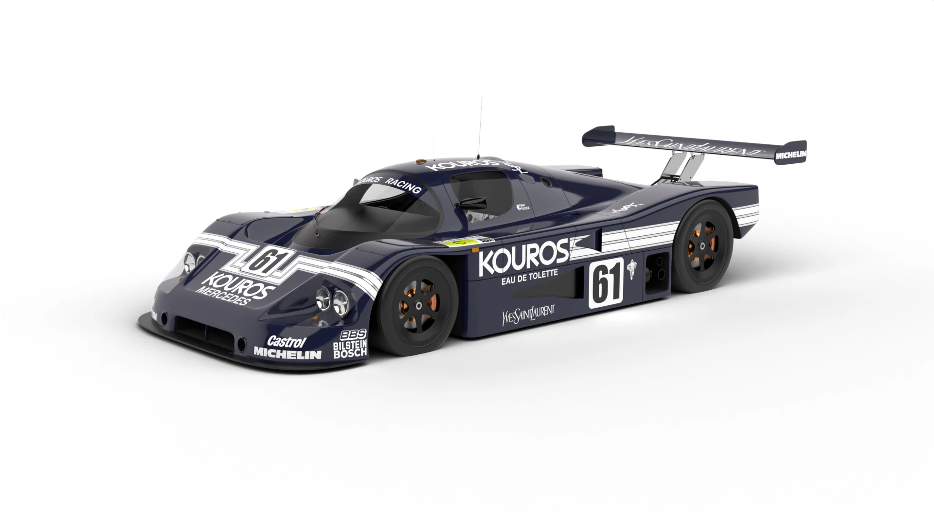 Mercedes Benz C9 Hasegawa 1987 Sauber Kouros Racing 3D Model .c4d .max .obj .3ds .fbx .stl .blend 