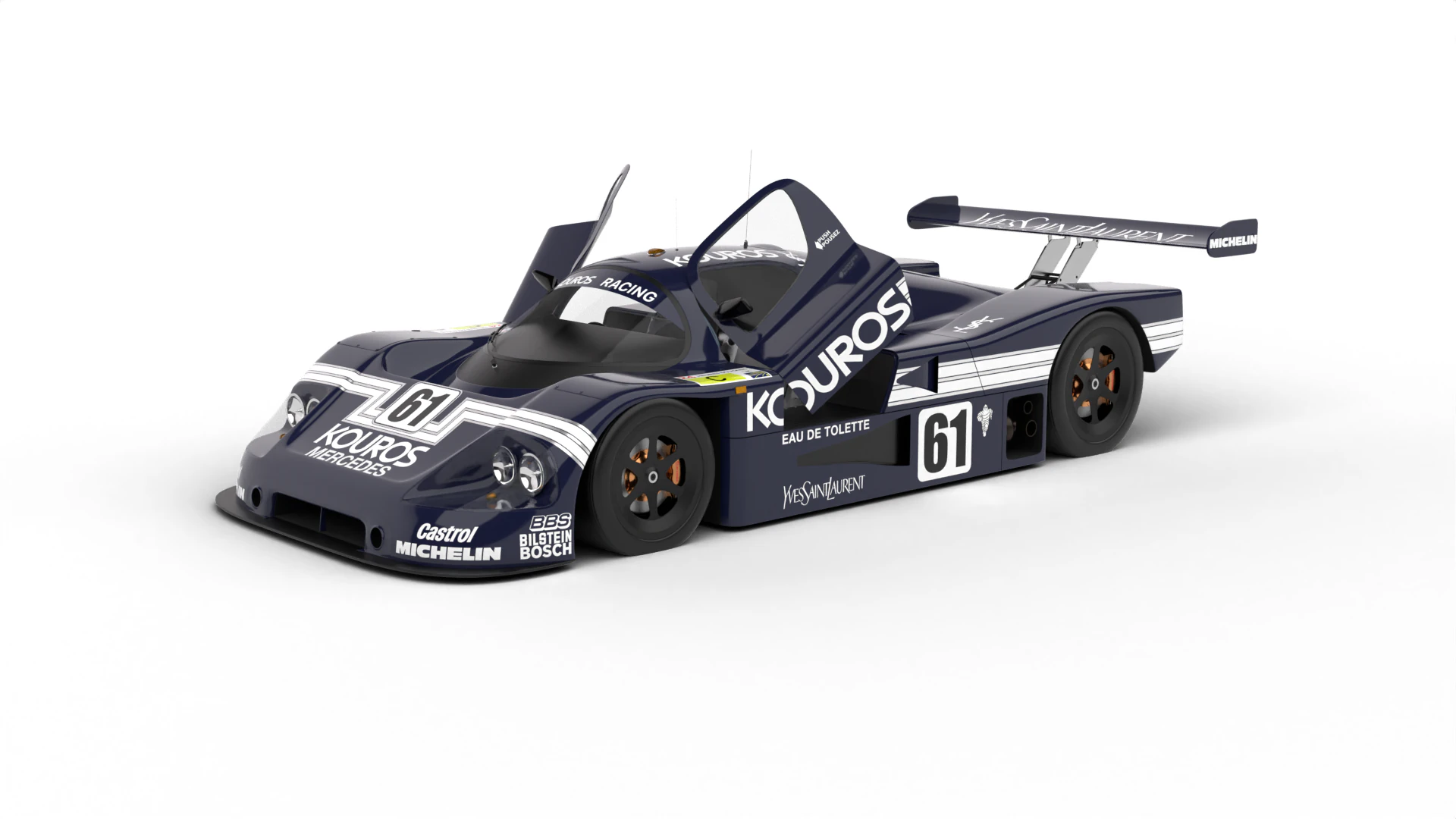 Mercedes Benz C9 Hasegawa 1987 Sauber Kouros Racing HQ 3D Model .c4d .max .obj .3ds .fbx .stl .blend 