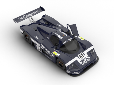 Mercedes Benz C9 Hasegawa 1987 Sauber Kouros Racing HQ 3Dモデル