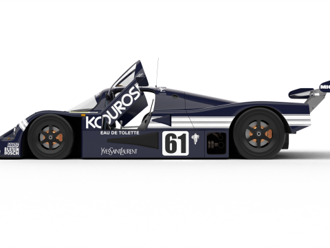 Mercedes Benz C9 Hasegawa 1987 Sauber Kouros Racing HQ 3Dモデル