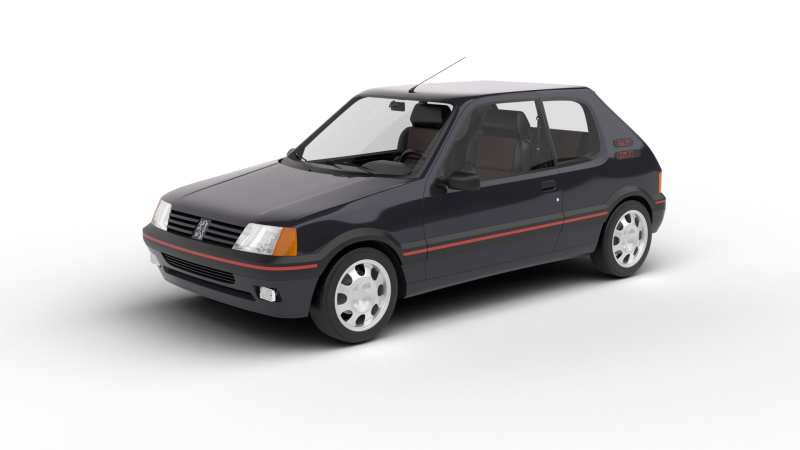 Peugeot 205 GTI 16 1992 Modelo 3D .c4d .max .obj .3ds .fbx .stl .blend