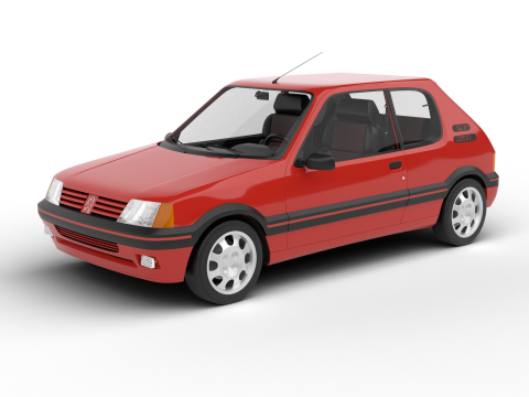 Peugeot 205 GTI 16 1992 3D Модель