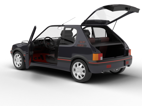 Peugeot 205 GTI 16 1992 HQ 3D Model
