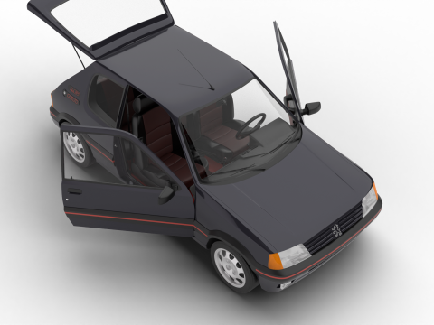 Peugeot 205 GTI 16 1992 HQ 3D Model