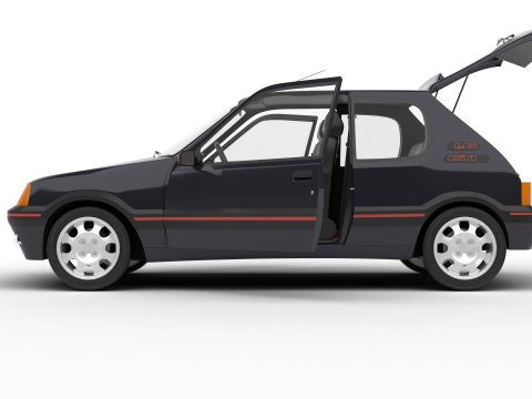Peugeot 205 GTI 16 1992 HQ 3D Model