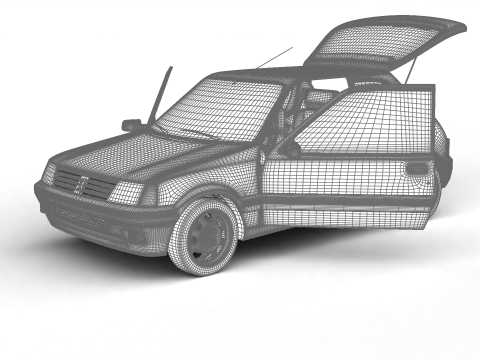 Peugeot 205 GTI 16 1992 HQ 3D Model