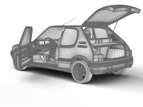 Peugeot 205 GTI 16 1992 HQ 3D Model