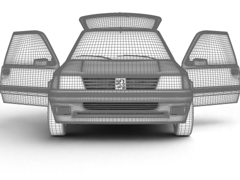 Peugeot 205 GTI 16 1992 HQ 3D Model