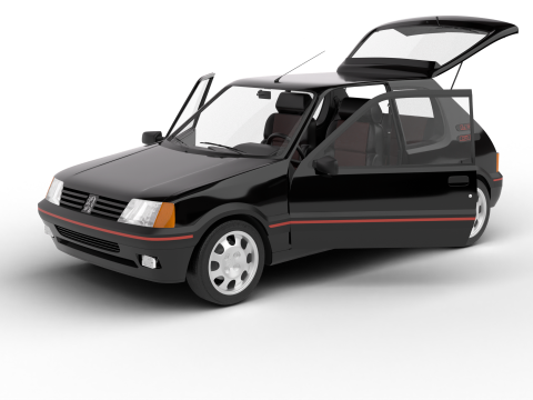 Peugeot 205 GTI 16 1992 HQ 3D Модель