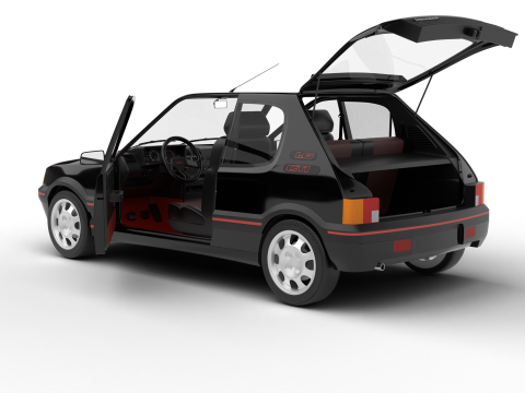 Peugeot 205 GTI 16 1992 HQ 3D Model