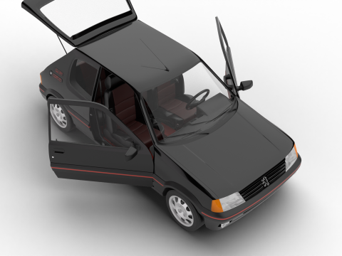 Peugeot 205 GTI 16 1992 HQ 3D Model