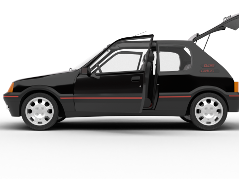 Peugeot 205 GTI 16 1992 HQ 3D Model