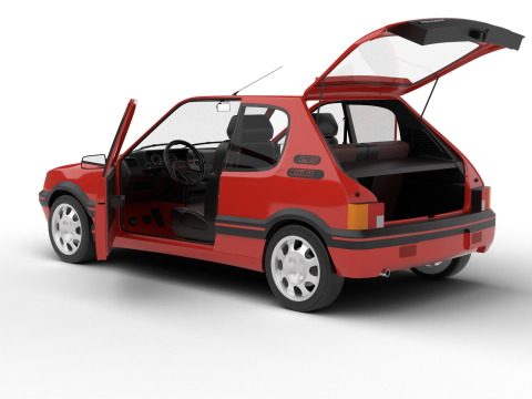 Peugeot 205 GTI 16 1992 HQ 3D Model