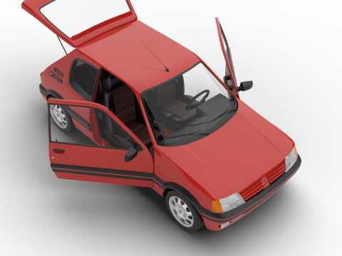 Peugeot 205 GTI 16 1992 HQ 3D Model