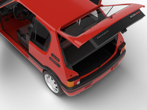 Peugeot 205 GTI 16 1992 HQ 3D Model