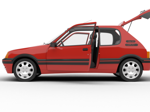 Peugeot 205 GTI 16 1992 HQ 3D Model