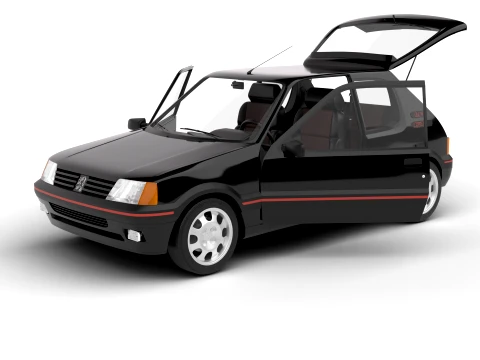 Peugeot 205 GTI 16 1992 HQ 3D Model