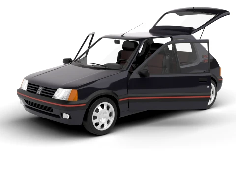 Peugeot 205 GTI 16 1992 HQ 3D Model