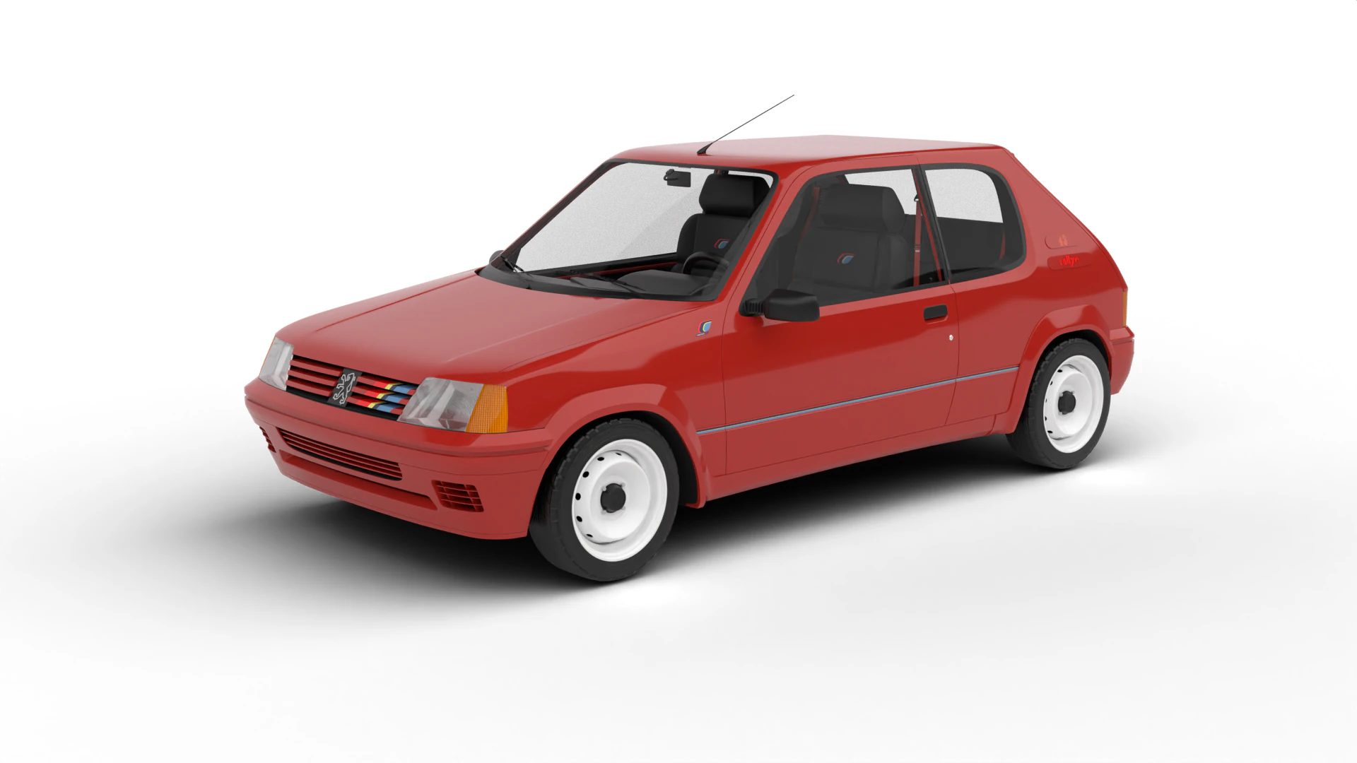 Peugeot 205 Rallye 13 1991 3D Model .c4d .max .obj .3ds .fbx .stl .blend 