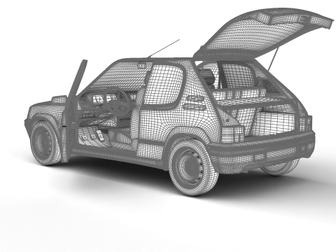 Peugeot 205 Rallye 13 1991 HQ 3D Model
