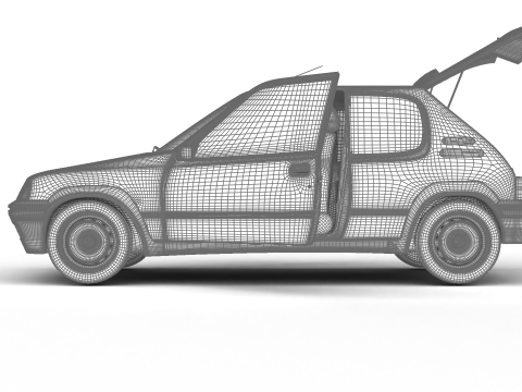 Peugeot 205 Rallye 13 1991 HQ 3D Model