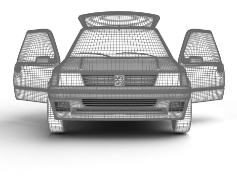 Peugeot 205 Rallye 13 1991 HQ 3D Model