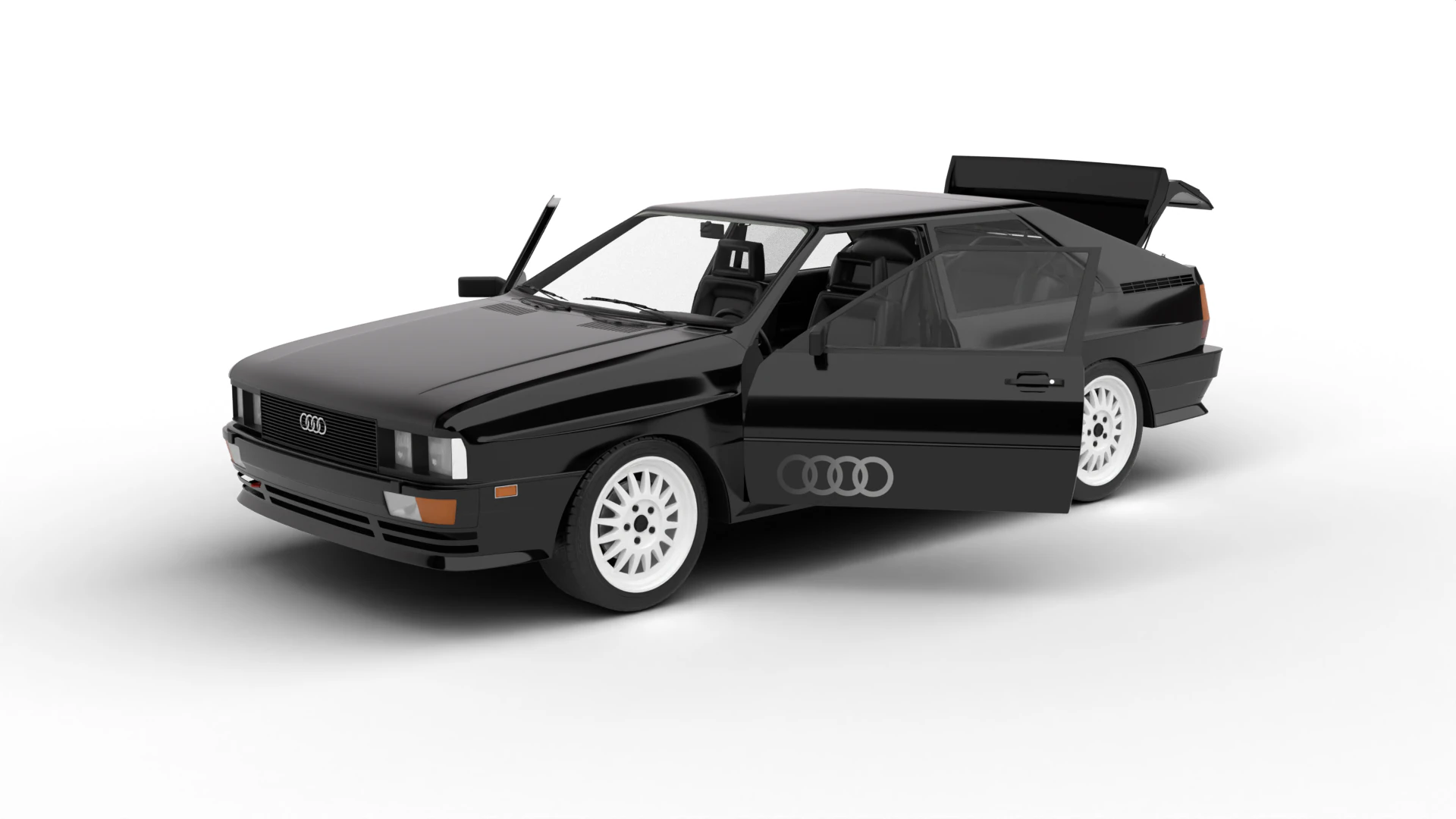 Audi Quattro UR 1980 HQ 3D Model .c4d .max .obj .3ds .fbx .stl .blend 