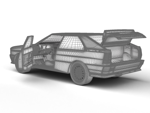 Audi Quattro UR 1980 HQ 3D-Modell