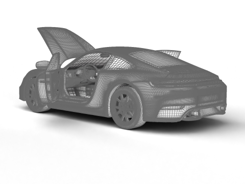 Porsche 911 Carrera T 2025 HQ 3D-Modell