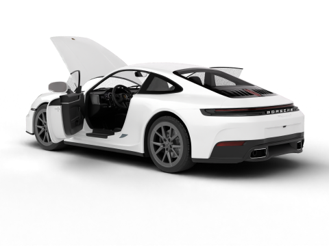 Porsche 911 Carrera T 2025 HQ 3D 模型