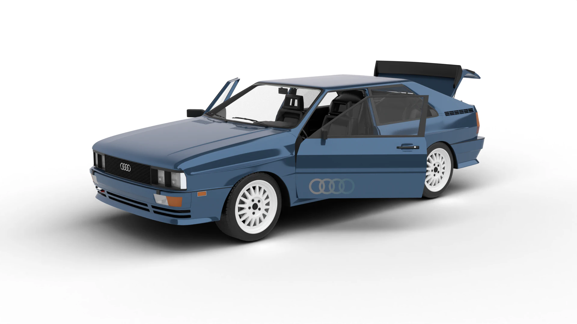 Audi Quattro UR 20v 1980 HQ Modelo 3D .c4d .max .obj .3ds .fbx .stl .blend 