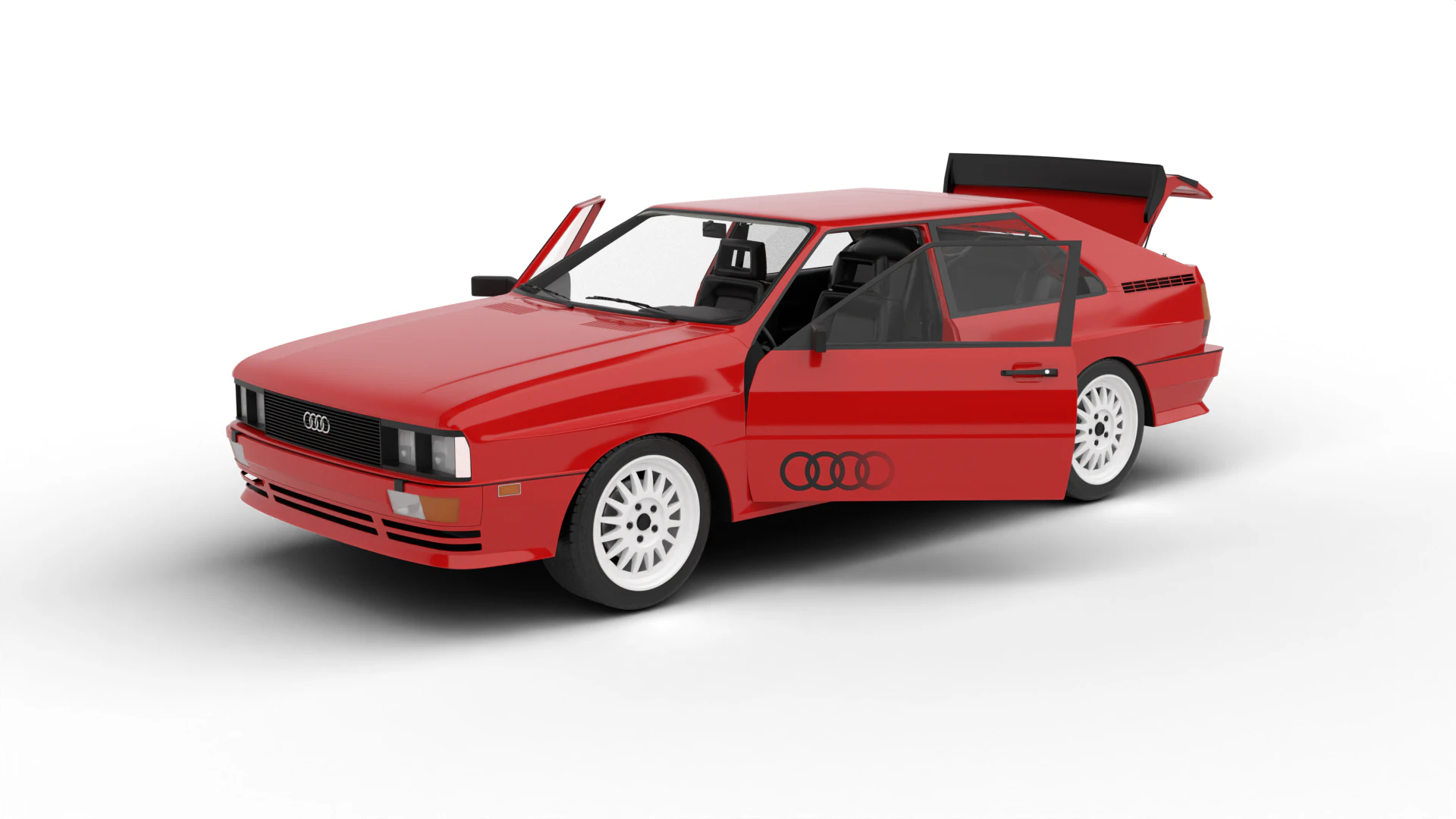 Audi Quattro UR 20v 1980 HQ 3D Model .c4d .max .obj .3ds .fbx .stl .blend 