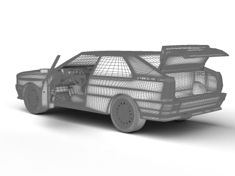 Audi Quattro UR 20v 1980 HQ 3D Model
