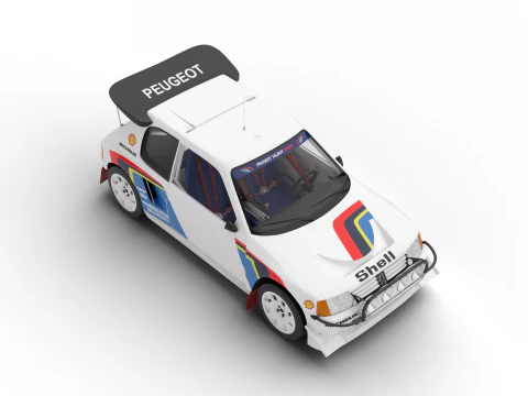Peugeot 205 T16 Evo 2 Gruppe B 1986 3D Modell